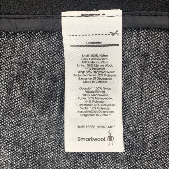 SMARTWOOL Smartloft 60 Jacket Women S Black Geometric Merino Wool SW014074 EUC - Picture 10 of 12